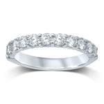 14K White Gold Diamond Wedding Band 0.10 CTW – Stackable Ring