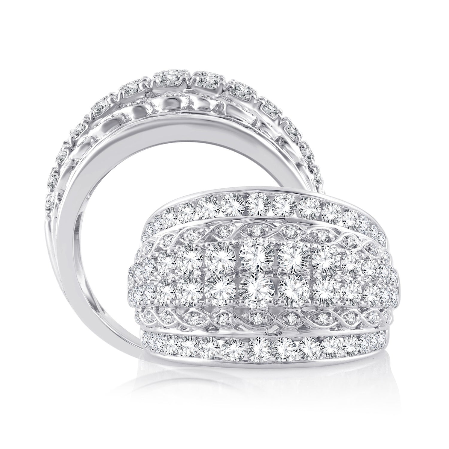 14K White Gold Diamond Band 2.00 CTW