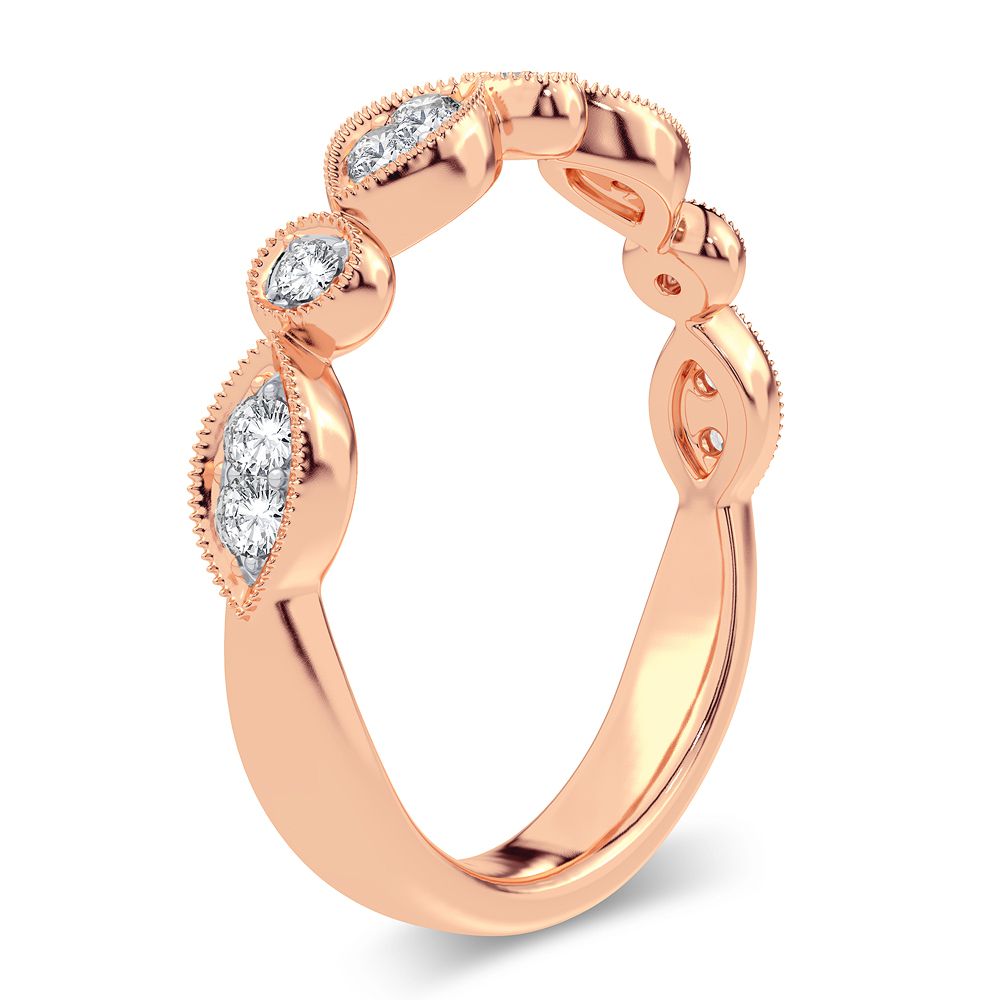14K Rose Gold Diamond Band 0.17 CTW