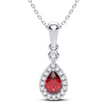 14K 0.10CT Diamond Ruby Pendant - Picasso Gold & Diamond Jewelry
