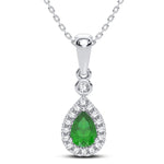 14K 0.10CT Diamond Emerald Pendant - Picasso Gold & Diamond Jewelry