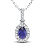 14K 0.10CT Diamond Sapphire Pendant - Picasso Gold & Diamond Jewelry