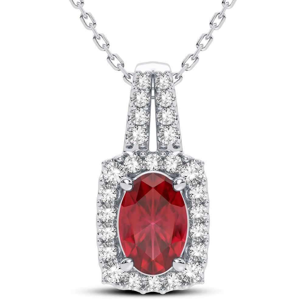 14K 0.26CT Diamond Ruby Pendant - Picasso Gold & Diamond Jewelry