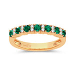 14K 0.10ct Diamond Emerald Ring