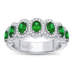14K White Gold Emerald & Diamond Ring 0.26 CTW