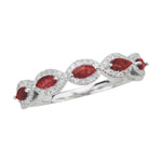 14K White Gold Ruby & Diamond Ring | 0.17 CT Diamond | H-I Color I1-I2 Clarity