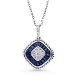 14K 0.25CT Diamond SAPPHIRE Pendant - Picasso Gold & Diamond Jewelry