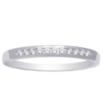 14K White Gold 1/10 Ct Diamond Ladies Machine Band