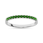 14K White Gold 1/5 Ct.tw Tsavorite Machine Band