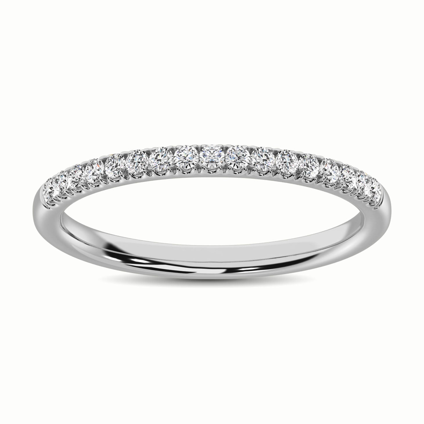 10K White Gold 1/10 Ct.Tw. Diamond Wedding Band