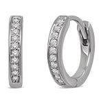 10K White Gold 1/10 Ct.tw Diamond Hoop Earrings