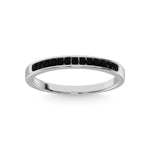 14K White Gold 1/6 Ct.tw Black Diamond Machine Band