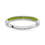 Peridot 1/4 Ct.Tw. Ladies Machine Band in 14K White Gold