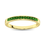 14K Yellow Gold 1/5 Ct.tw Tsavorite Machine Band