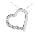 10K White Gold 1/10 Ct.tw Diamond Heart Pendant