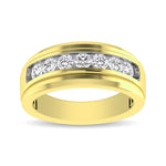 14K Yellow Gold 1 Ct.tw Round Cut Diamond Mens Wedding Band