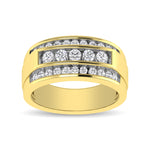 10K Yellow Gold 1 Ct.tw Round Cut Diamond Mens Wedding Band