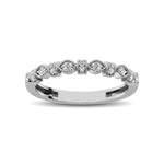 14K White Gold Marquise Frame 1/6 Ct.tw Diamond Band