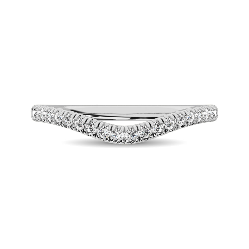 14K White Gold 1/6 Ct.tw Contour Band Ring