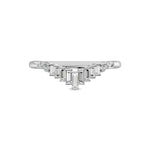 Diamond 1/5 Ct.tw Round and Baguette Chevron Band  in 10K White Gold