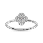 Diamond 1/4 Ct.tw Clover Ring in 14K White Gold