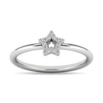 Diamond 1/20 Ct.tw Star Ring in 10K White Gold