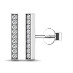 Diamond 1/20 Ct.tw Bar Earrings in 10K White Gold
