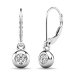 Diamond 1/10 Ct.tw Bezel Set Earrings in 10K White Gold