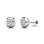 Diamond 1/10 Ct.tw Bezel Set Earrings in 10K White Gold
