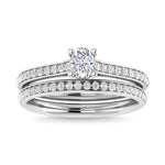 Diamond 3/4 Ct.Tw. Oval Shape Bridal Ring in 14K White Gold