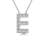 Diamond 1/10 Ct.Tw. Letter E Pendant in 14K White Gold