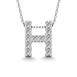 Diamond 1/8 Ct.Tw. Letter H Pendant in 14K White Gold