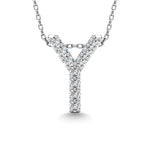 Diamond 1/10 Ct.Tw. Letter Y Pendant in 14K White Gold
