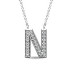 Diamond 1/20 Ct.Tw. Letter N Pendant in 10K White Gold