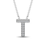 Diamond 1/20 Ct.Tw. Letter T Pendant in 10K White Gold