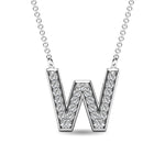 Diamond 1/20 Ct.Tw. Letter W Pendant in 10K White Gold