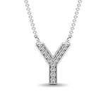 Diamond 1/20 Ct.Tw. Letter Y Pendant in 10K White Gold