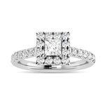 Diamond 1 Ct.Tw. Princess Shape Engagement Ring in 14K White Gold