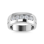Diamond 1 Ct.Tw.Mens Wedding Band in 14K White Gold
