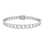 Diamond 3 1/8 Ct.Tw. Cuban Bracelets in 14K White Gold
