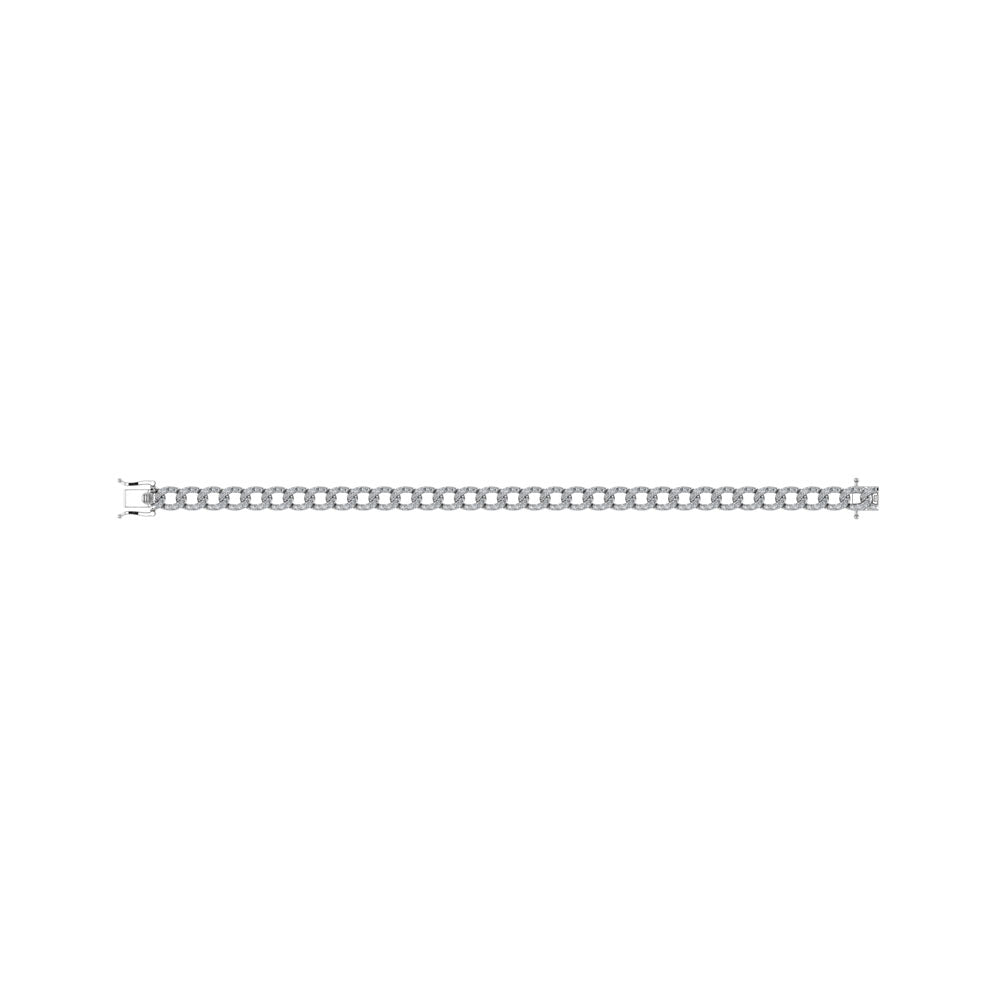 Diamond 3 1/8 Ct.Tw. Cuban Bracelets in 14K White Gold