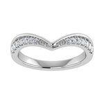 14K White Gold 1/5 Ct.Tw. Diamond Chevron Band