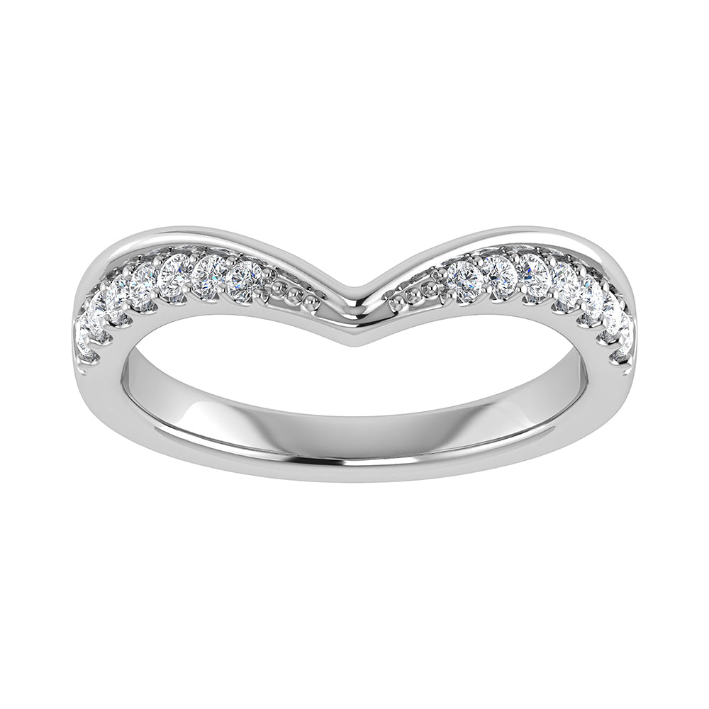 14K White Gold 1/5 Ct.Tw. Diamond Chevron Band