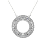 14K White Gold 1/2 Ct.Tw. Open Circel Fashion Necklace