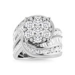 Diamond 4 Ct.Tw. Cluster Engagement Ring in 14K White Gold