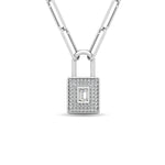 Diamond 1/5 Ct.Tw. Lock Pendant in 10K White Gold