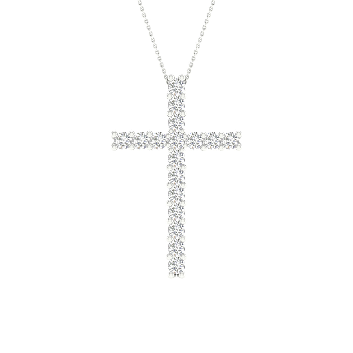 14K 0.50CT Certified Lab Grown Diamond Cross Pendant ( IGI Certified ) - Picasso Gold & Diamond Jewelry