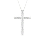 14K 0.50CT Certified Lab Grown Diamond Cross Pendant ( IGI Certified ) - Picasso Gold & Diamond Jewelry