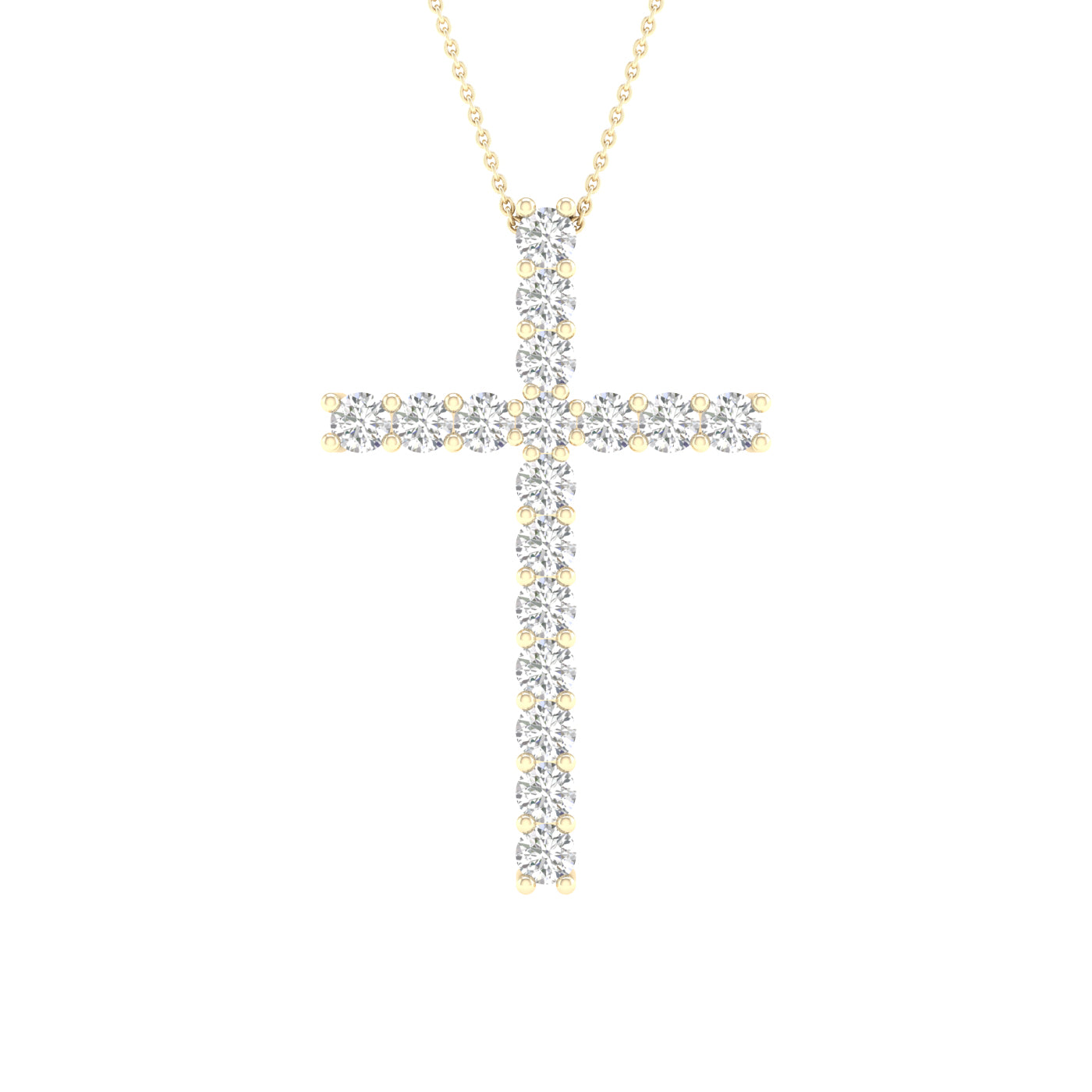 14K 1.00CT Certified Lab Grown Diamond Cross Pendant ( IGI Certified ) - Picasso Gold & Diamond Jewelry