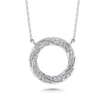 10K White Gold Diamond 1/6 Ct.Tw. Circle Fashion Necklace